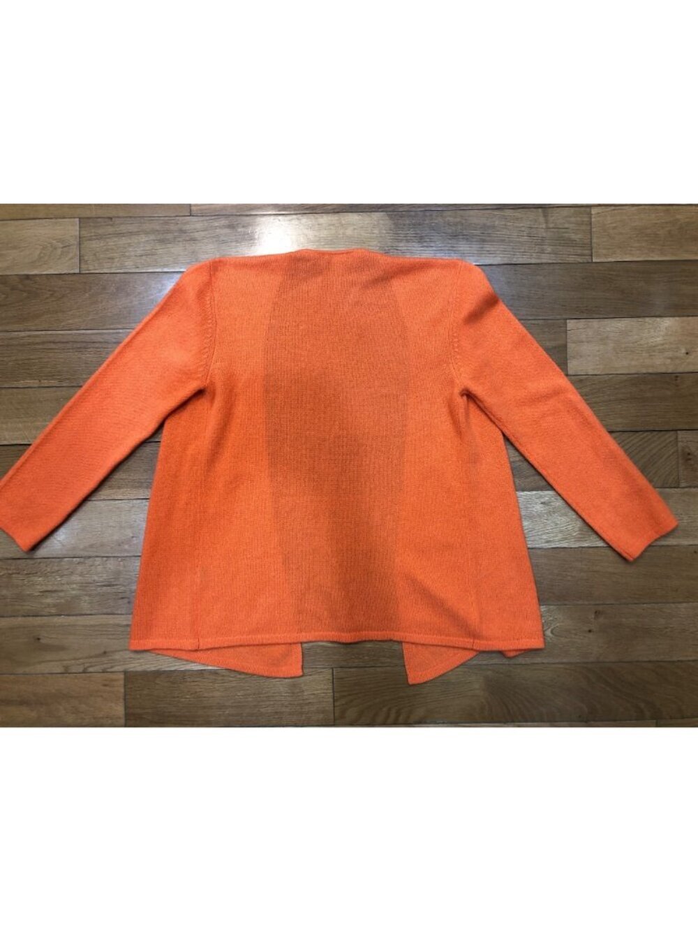J McLaughlin 100% Cashmere Open Front Orange Cardigan Sweater Size XS - Picture 4 of 8